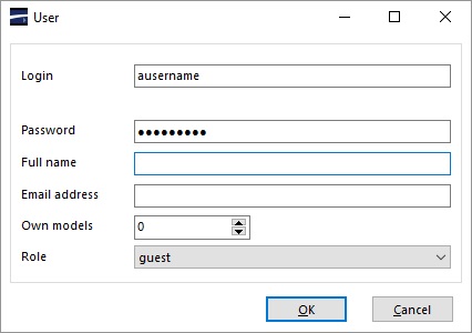 User dialog